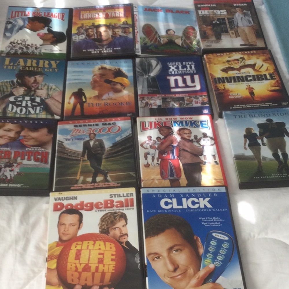 DVD set of 14 sports and comedy movies